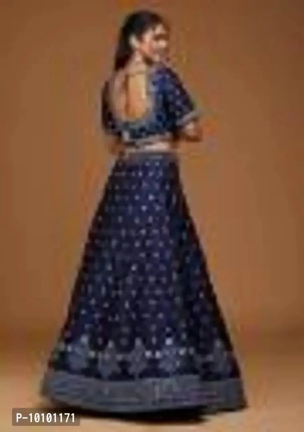 Trendy Women Embroidered Semi Stitched Lehenga Choli&nbsp;&nbsp;(Blue)