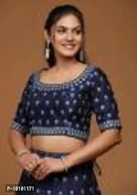 Trendy Women Embroidered Semi Stitched Lehenga Choli&nbsp;&nbsp;(Blue)