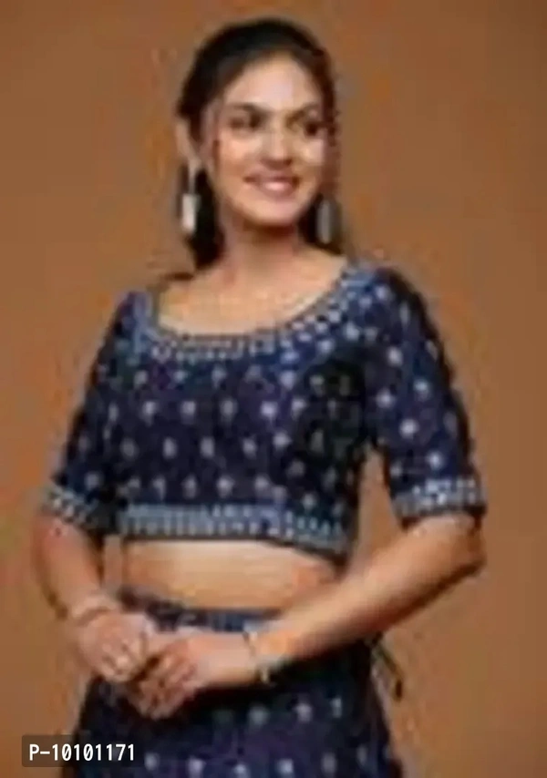 Trendy Women Embroidered Semi Stitched Lehenga Choli&nbsp;&nbsp;(Blue)