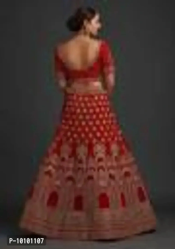 Trendy Women Embroidered Semi Stitched Lehenga Choli&nbsp;&nbsp;(Red)
