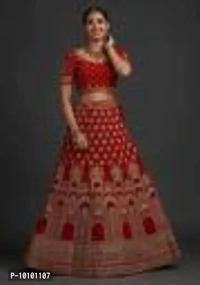Trendy Women Embroidered Semi Stitched Lehenga Choli&nbsp;&nbsp;(Red)
