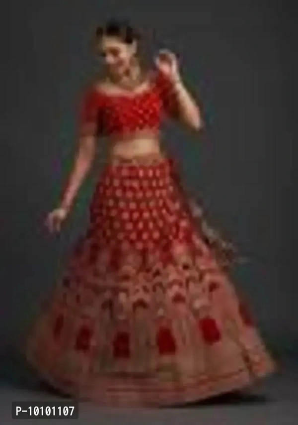Trendy Women Embroidered Semi Stitched Lehenga Choli&nbsp;&nbsp;(Red)