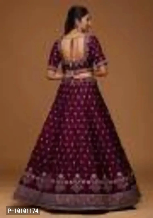 Trendy Women Embroidered Semi Stitched Lehenga Choli&nbsp;&nbsp;(Purple)