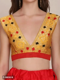 Women Art Silk Semi Stitched Lehenga Choli