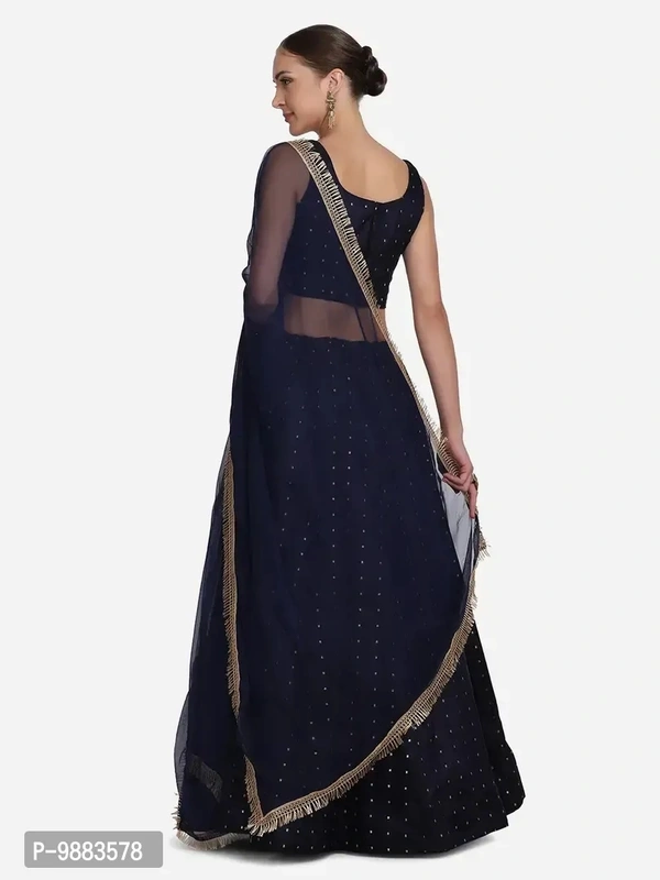 Women Art Silk Semi Stitched Lehenga Choli