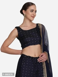 Women Art Silk Semi Stitched Lehenga Choli
