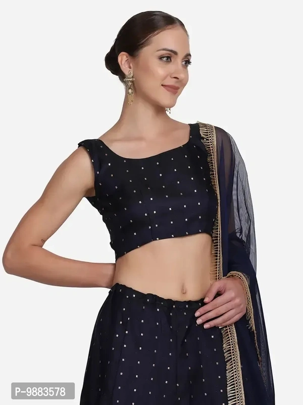 Women Art Silk Semi Stitched Lehenga Choli