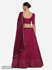 Women Art Silk Semi Stitched Lehenga Choli
