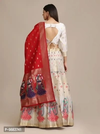 Women Jacquard Semi Stitched Lehenga Choli