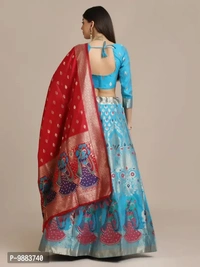 Women  Jacquard Semi Stitched Lehenga Choli