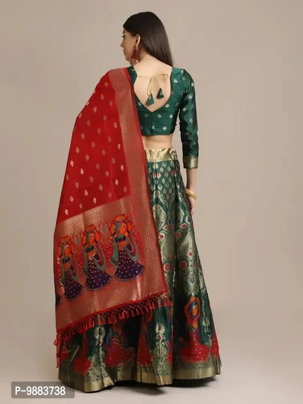 Women  Jacquard Semi Stitched Lehenga Choli