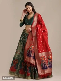 Women  Jacquard Semi Stitched Lehenga Choli