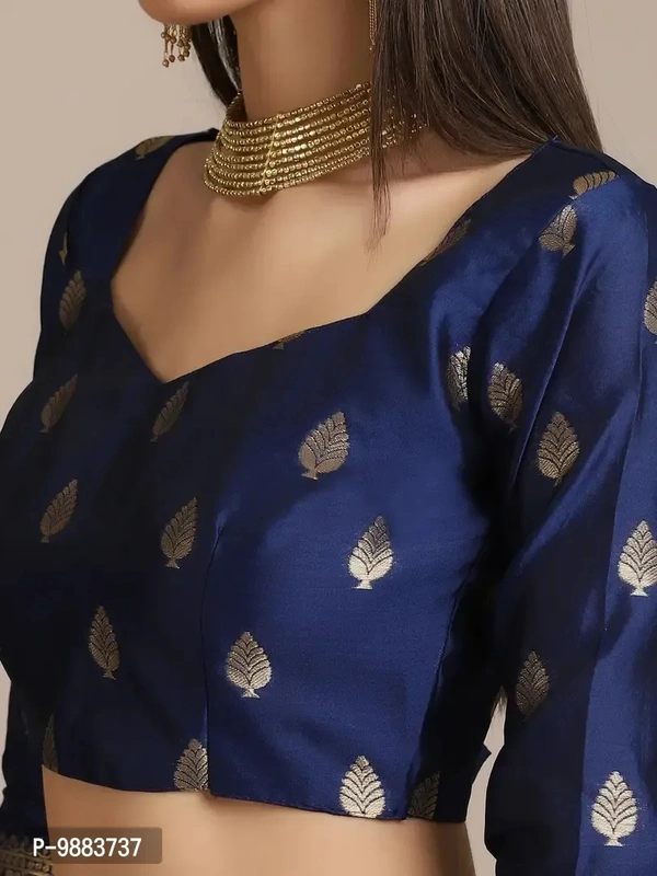 Women Jacquard Semi Stitched Lehenga Choli