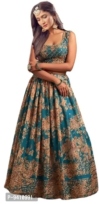 Trendy Teal Blue Georgette Lehenga Choli With Dupatta Set For Women