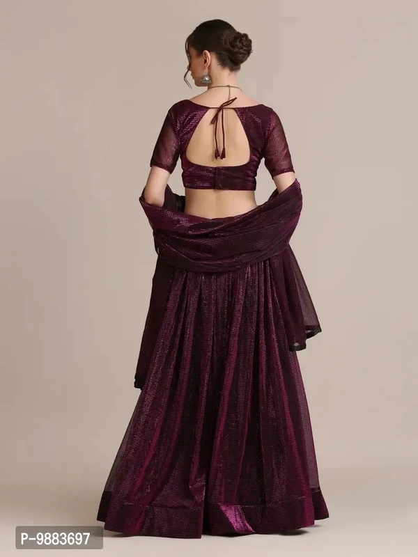 Women Crepe Semi Stitched Lehenga Choli