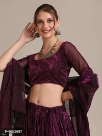 Women Crepe Semi Stitched Lehenga Choli