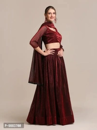 Women Crepe Semi Stitched Lehenga Choli