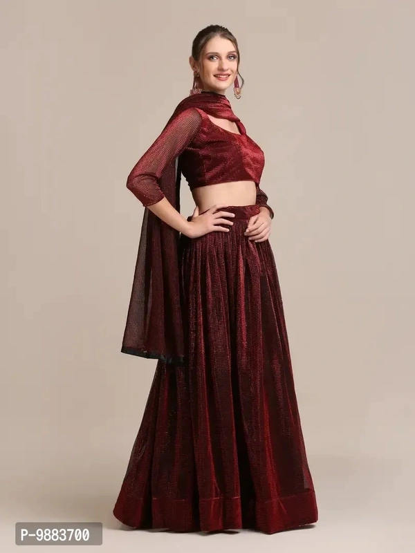 Women Crepe Semi Stitched Lehenga Choli