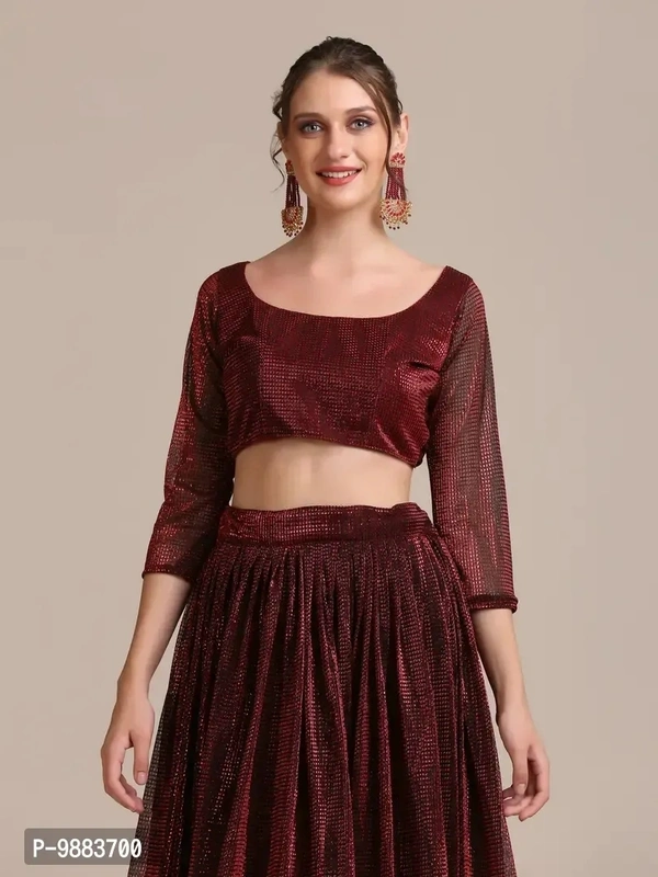 Women Crepe Semi Stitched Lehenga Choli