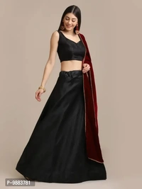 Women Art Silk Semi Stitched Lehenga Choli