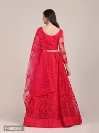 Women Net Semi Stitched Lehenga Choli