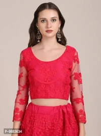 Women Net Semi Stitched Lehenga Choli
