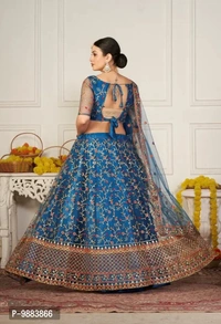 Women Net Semi Stitched Lehenga Choli