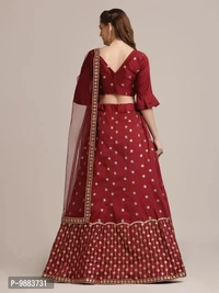 Women Art Silk Semi Stitched Lehenga Choli