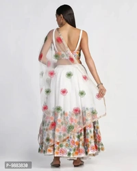 Women Art Silk Semi Stitched Lehenga Choli