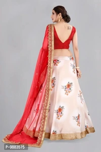 Women Art Silk Semi Stitched Lehenga Choli