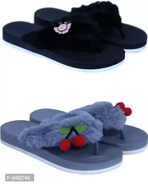 Fancy Fabric Girls Flip Flop Pack of 2 - 8