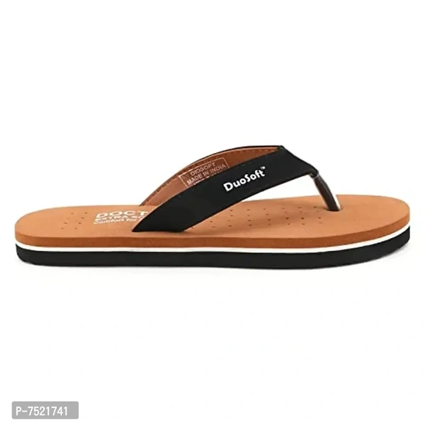 Duosoft Stylish Comfort Super Soft, Fabrication Flip Flop Doctor Slipers Plain Padded Slipers For Womens Girls, Material: Eva, (Ds-001-Tan_Ds-004-Blk), Size: 4 To 8, Pack Of 2. - 6