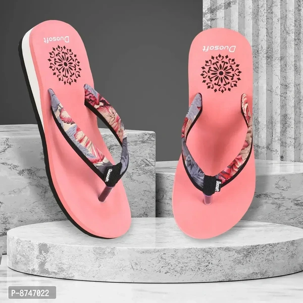 Stylish Synthetic Leather Slippers For Women - 4