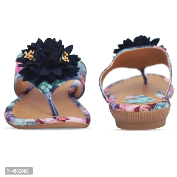 Elegant Blue Solid Synthetic Slippers For Women - 41