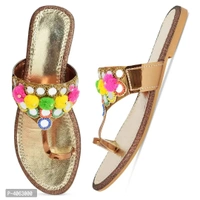 Elegant Copper Solid Synthetic Slippers For Women - 39