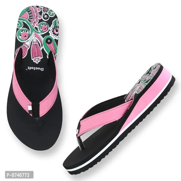 Stylish Synthetic Leather Slippers Flip Flops Combo For Women Pack Of 2 - 4