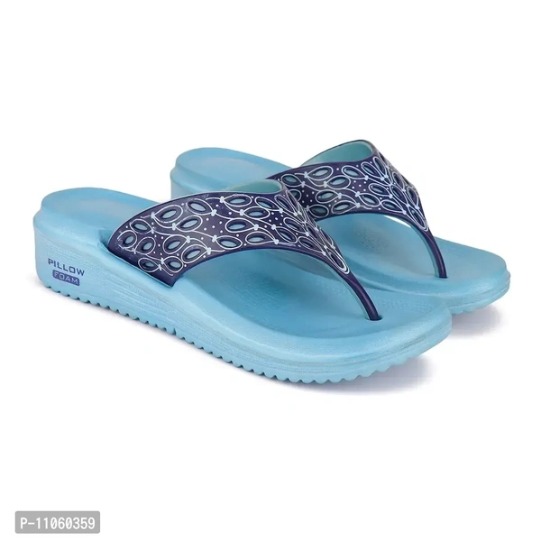 Elegant Blue EVA Solid Flip Flops For Women - 38