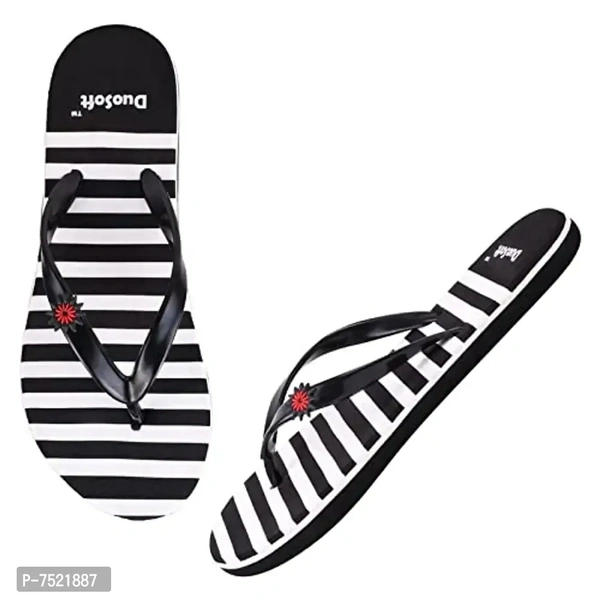 Duosoft Stylish Comfort Super Soft, Casual Durable Anti-Skid, Light Weight Fabrication Flip Flop Slipper For Womens Girls, Material: Eva, (DS-005), Pack of 2, Size: 4 to 8. - 5