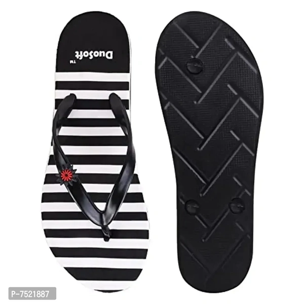Duosoft Stylish Comfort Super Soft, Casual Durable Anti-Skid, Light Weight Fabrication Flip Flop Slipper For Womens Girls, Material: Eva, (DS-005), Pack of 2, Size: 4 to 8. - 5
