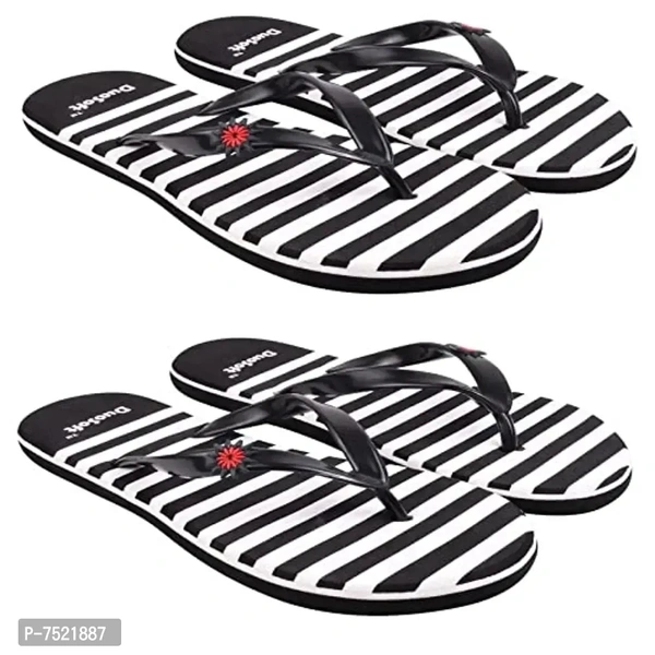 Duosoft Stylish Comfort Super Soft, Casual Durable Anti-Skid, Light Weight Fabrication Flip Flop Slipper For Womens Girls, Material: Eva, (DS-005), Pack of 2, Size: 4 to 8. - 9