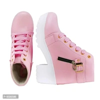 HimQuen Women's Fashion Casual Outdoor High Heel Ankle Outdoor Boot (Pink, 5 UK) - 9