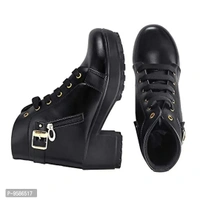 HimQuen Women's Fashion Casual Outdoor High Heel Ankle Boot, Black, 5 UK - 3