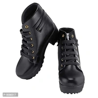 HimQuen Women's Fashion Casual Outdoor High Heel Ankle Boot, Black, 5 UK - 9