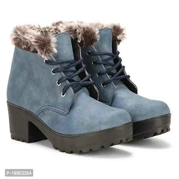 Rodricks Stylish and Comfortable Ankle Length Boots for Women & Girls Sky Blue - 37