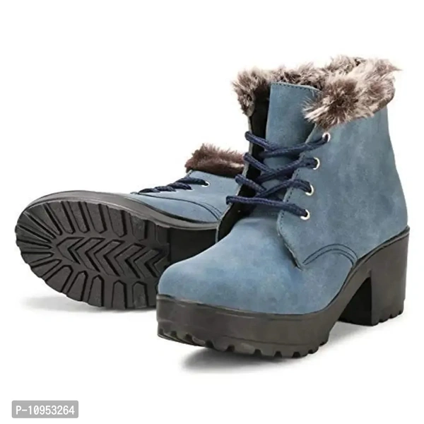 Rodricks Stylish and Comfortable Ankle Length Boots for Women & Girls Sky Blue - 37