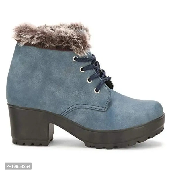 Rodricks Stylish and Comfortable Ankle Length Boots for Women & Girls Sky Blue - 37