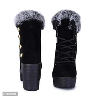 AASHEEZ Women Casual Boots Black - 7
