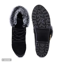 AASHEEZ Women Casual Boots Black - 7