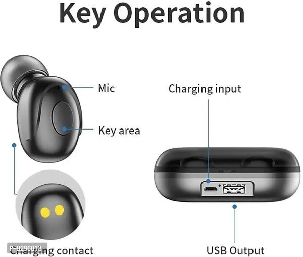 Stonx T2 TWS 5.0 Wireless Bluetooth Earbuds with 1500mah Power Bank and Led Display for Men and Women Color - Black