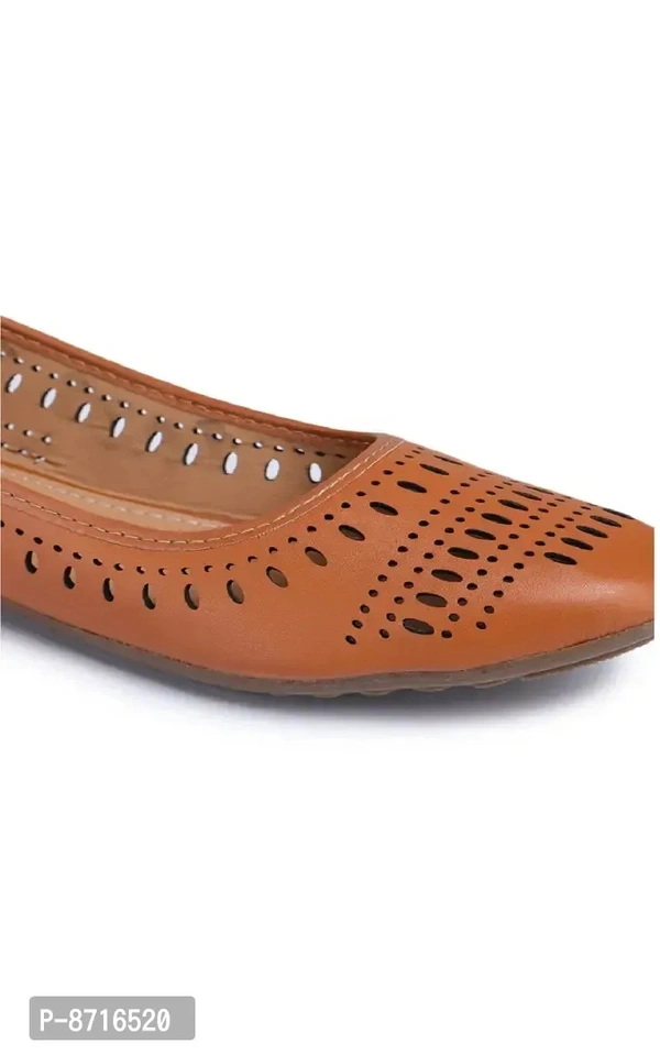 Stylish Fancy Tan Synthetic Solid Flat Ballerinas For Women - 38